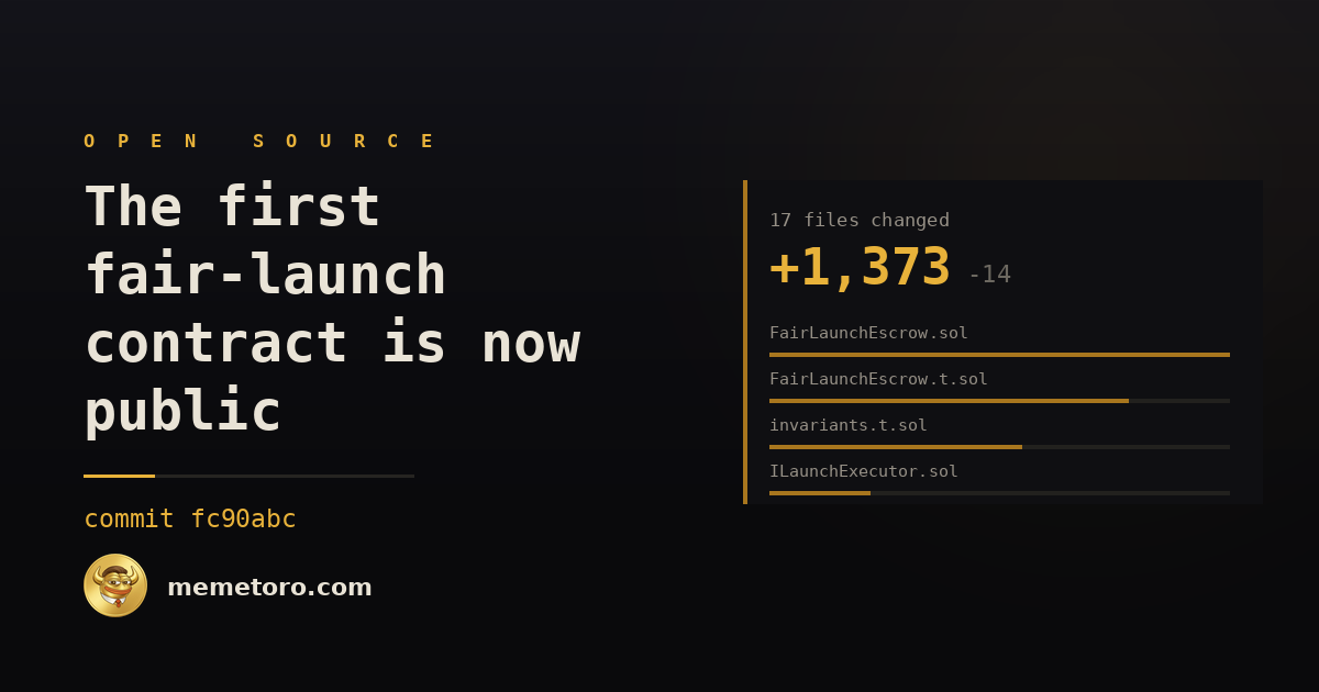The First MemeToro Fair-Launch Contract Is Now Public