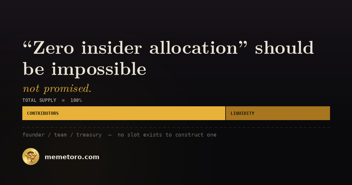 Why “Zero Insider Allocation” Should Be Impossible, Not Promised